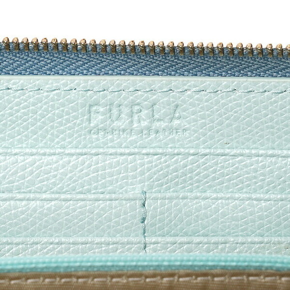 Furla Camellia Long Wallet Round Zipper Blue Multicolor - Picture 7 of 9
